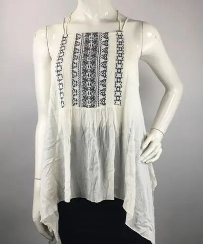 Sun & Shadow  Embroidered Strappy Flowy Gauze Tank - Image 4