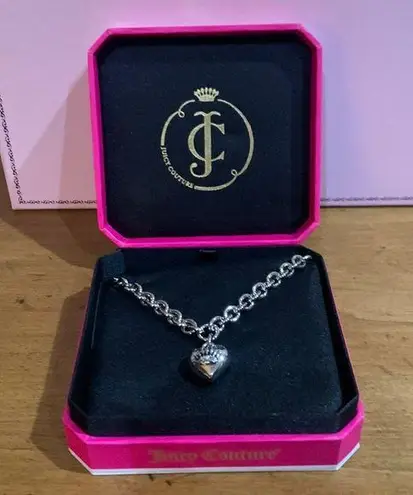 Juicy Couture  Silver Medium Puffy Heart Necklace