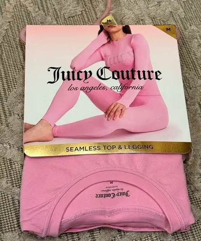 Juicy Couture  Seamless Top and Legging Leggings Darling Pink Set Size Medium NWT thumbnail 1