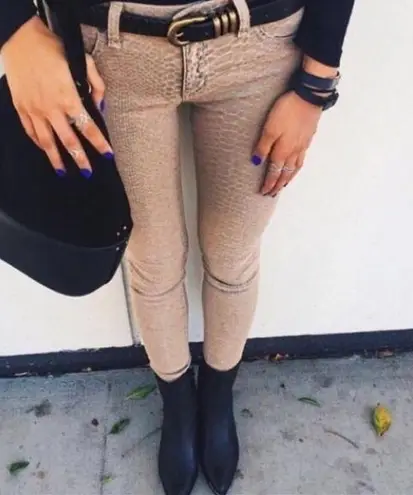 Carmar Reptile Snake Textured Skinny Jeggings Size 25