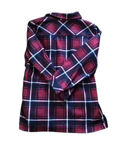 Torrid  Plaid Flannel Shacket Button Up Pockets Cinched Waist Berry Size 4X New