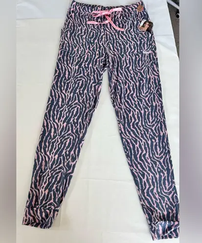 Thalia Sodi Lounge Pants Women’s Sz Medium Pink Gray Zebra Drawstring NWT Comfy