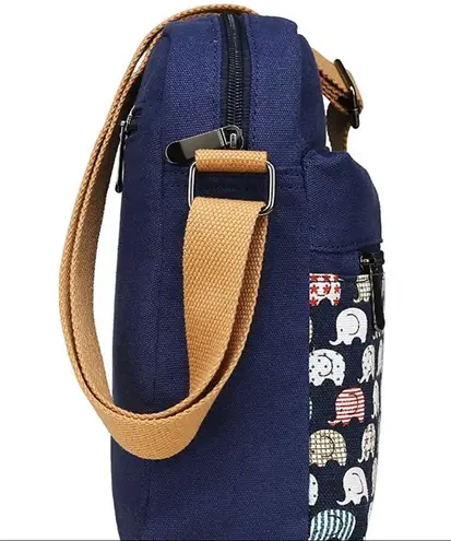 new Kemy’s ☀︎︎ Crossbody Purse Handbag Bag ☀︎︎ Elephant Print ☀︎ Navy Blue ☀︎