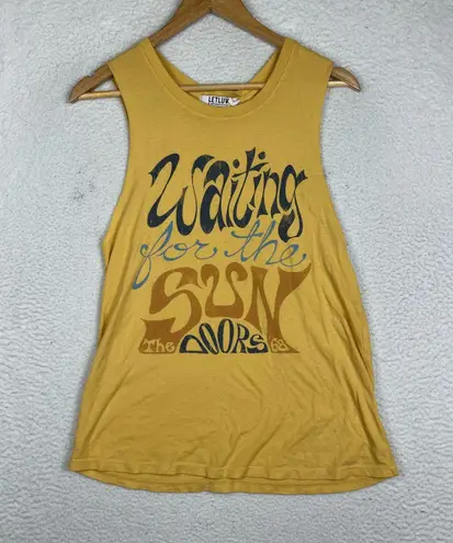 Letluv graphic yellow muscle tank