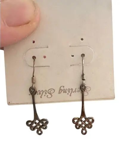 Sterling Silver Celtic Eternity Knot Drop Earrings