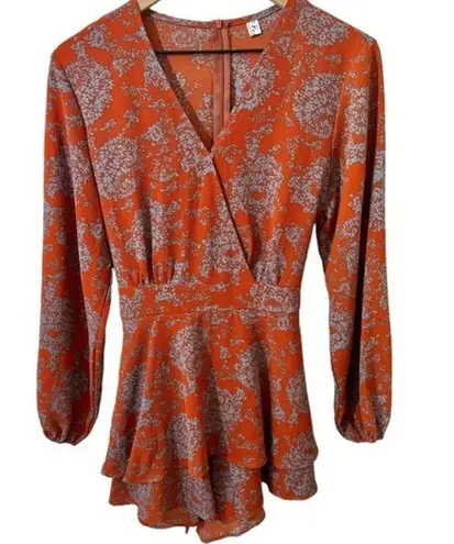 Relipop New  Floral Print Romper in burnt orange - M‎