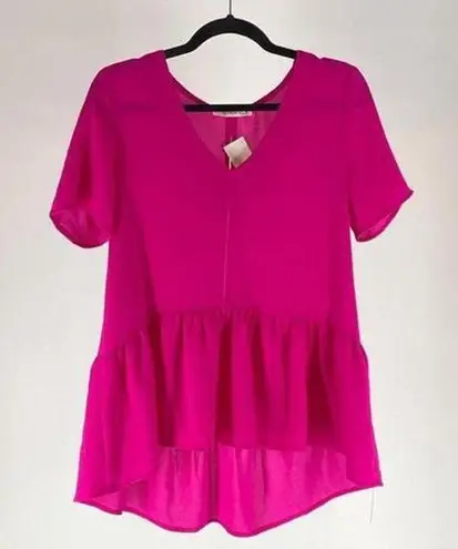 CARAMELA Chic Pink Peplum Top - Stylish & Comfortable