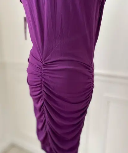 Laundry by Design NWT Ruched Stretchy Sheath Dress Sequins Ambrosia Plum 12