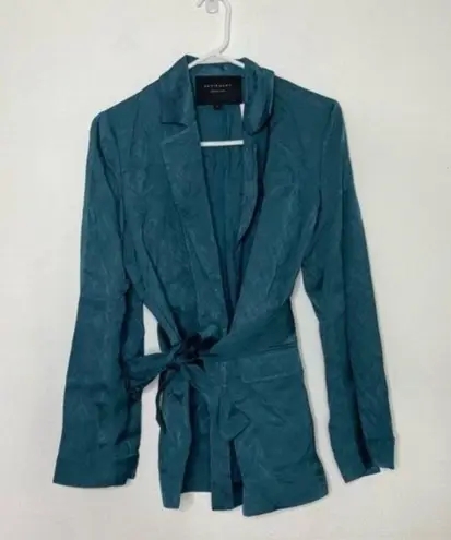 Equipment Ramond Teal Textured Satin Blazer