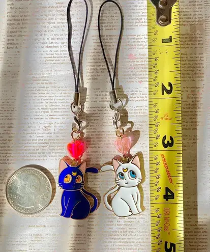 Handmade Kawaii retro y2k cat Artemis & Luna phone strap/accessory/keychain/bag charm/car display💖