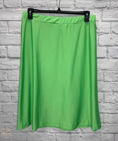 Vintage Judy Bond Skirt Set Size 12 Nylon Sleeveless Lime Green Tie Belt 60s 70s