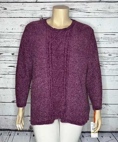 Hearts of Palm Woman NWT Size 3X Mulberry Purple Chenille Sweater Top
