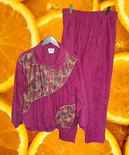 Vintage Susan Christopher California 2 Piece Pink Activewear Set Size Large