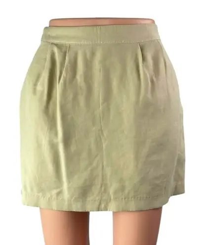 Danielle Bernstein Women's Beige Khaki Pleated Twill Mini Pencil Skirt Size S/P
