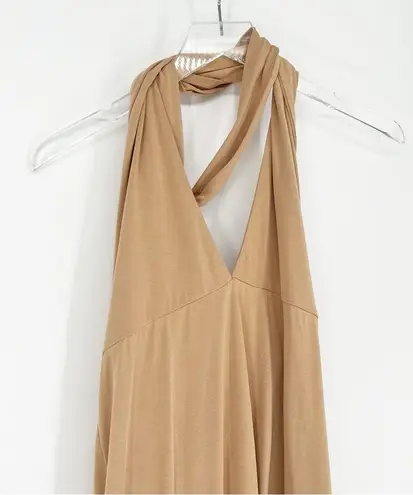 House of Harlow 1960 x Revolve Loretta Halter Midi Dress L Tan Size L