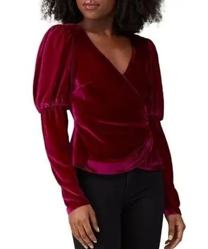 Cinq à Sept Rent the runway sz small cinq a sept pink Theo velvet top v-neck elegant blouse