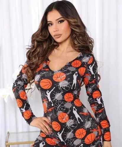 Shosho NWT Basketball Full Length Pajama Loungewear One Piece