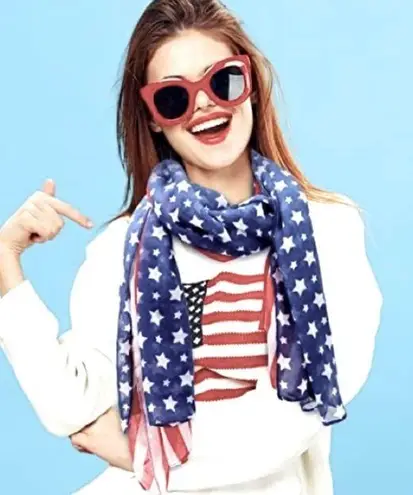 USA American Flag Patriotic Scarf for Patriotic Day Theme Festival Daily Life Multiple