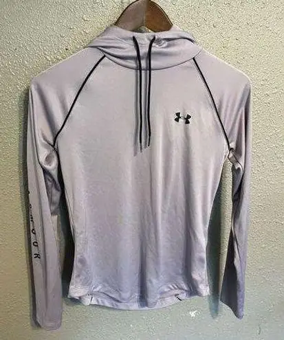 Under Armour Women's  Loose Heatgear Hoodie Size XS Purple Black Logo Round Hem