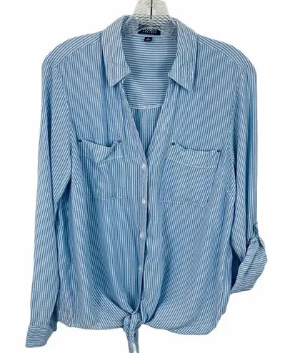 Jones New York  striped tie bottom blouse medium