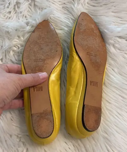 MILA Women's Yellow Flats size 7.5M leather flats color yellow