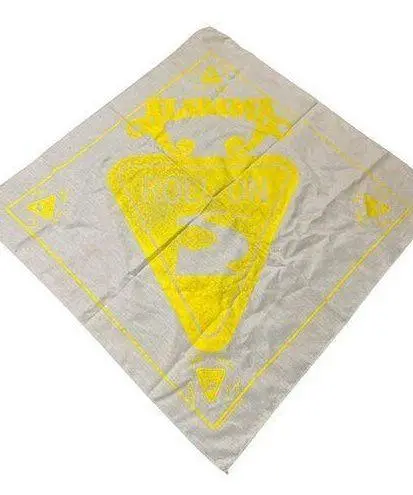 Vintage 80s Alabama Roll On Tour Band Bandanna Concert Signatures 21" x 21" Yellow