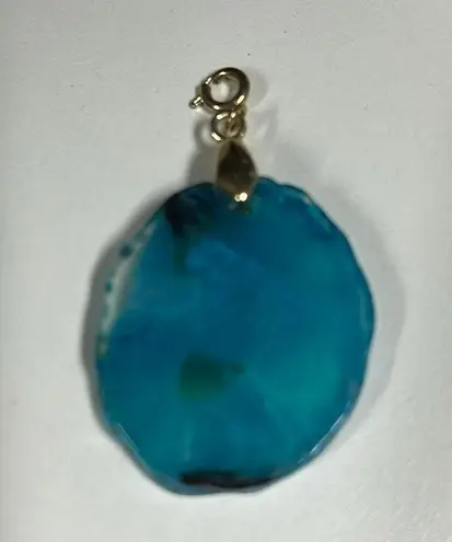 INC Long Gold Necklace w/ black quartz