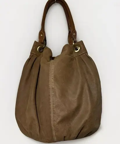 Coldwater Creek Brown Leather Hobo Shoulder Bag Satchel Purse Suede Y2K Boho