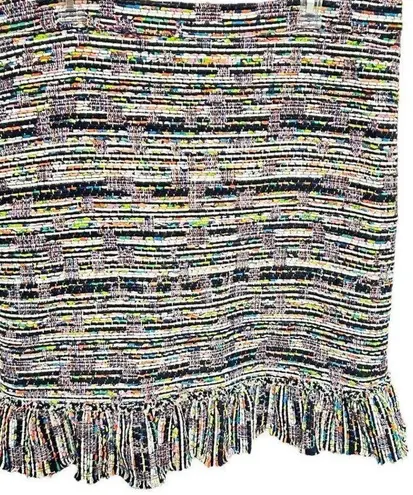 Ann Taylor  Mixed Tweed Fringe Ruffle Skirt Size 16, Lined, Boho Chic Office Wear