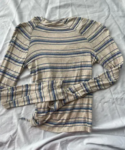 Fitz + Eddi Tan And Blue Striped Long Sleeve