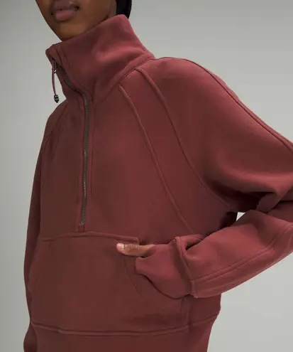 Lululemon Scuba Oversized Funnel Neck Half-Zip in Smoky Red