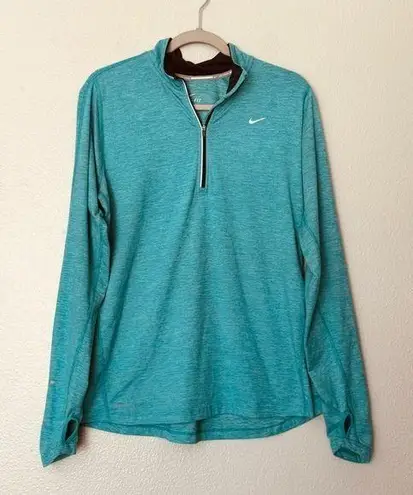 Nike  Running Quarter Zip Long Sleeve Teal Top Size Large