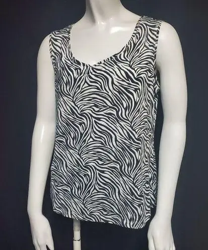 212 Collection Black & White Zebra Tank Top (M) Size M