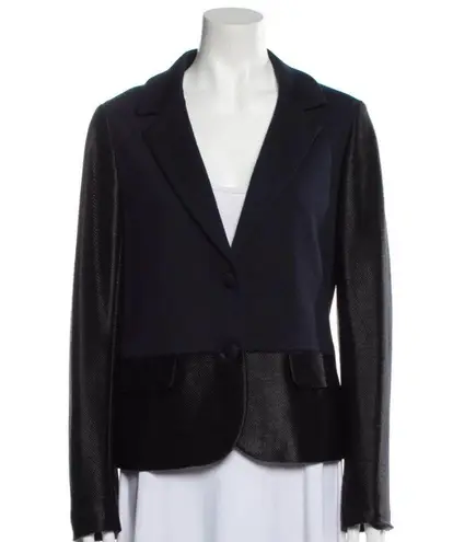 Tory Burch  2 button blazer two tone with textured woven sleeves size medium