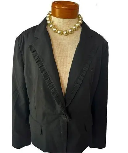 New York & Co. Black ruffled collar blazer size 16