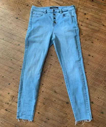 Liverpool light wash button up high waist 8/29 cropped jeans Blue Size undefined