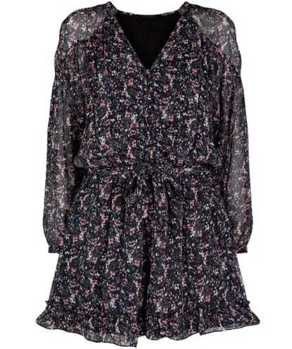 ALLSAINTS Kaylee Stretch Floral Romper V-neck Long Sleeves Viscose size 4