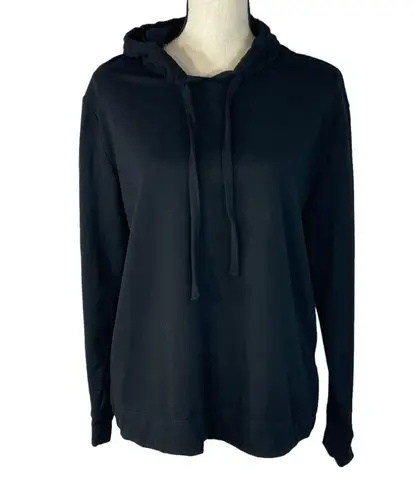 Karen Scott Medium Hooded Jacket Hoodie Long Sleeve Stretch Lightweight Black