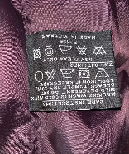 FS Limited plum purple double lined removable hooded zip toggle parka coat Small