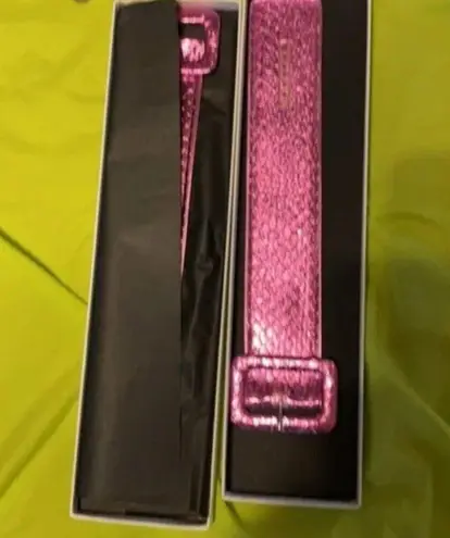 The Attico pair of Faux leather bracelets pink