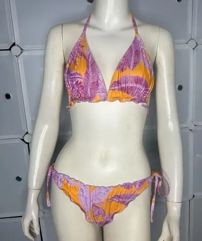 SheIn  Floral Plant Print 3 Piece String Bikini Size Large