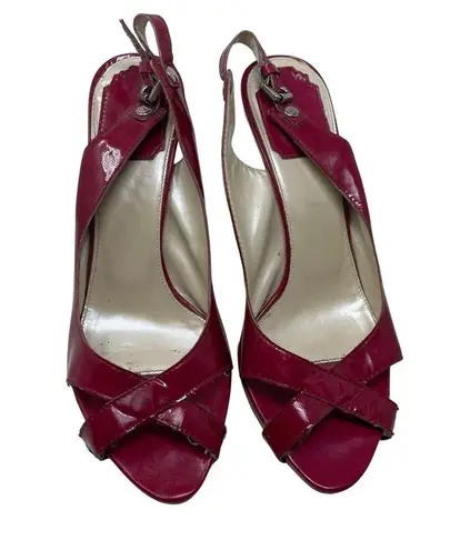 Christian Dior Dior Pink Patent Extreme Slingback Sandals sz 38