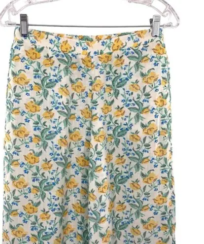 Lucy Paris  Floral Print Wide Leg Cropped Pants Cottagecore