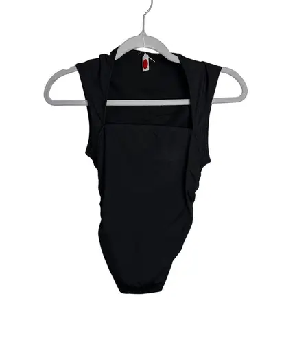 Sleeveless Bodysuit Square Neck Tank Top Basic Casual Black Size XS