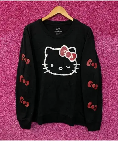 Winking Hello kitty Glitter Crewneck sweater size large