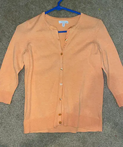 Croft & Barrow Pastel Orange Cardigan 