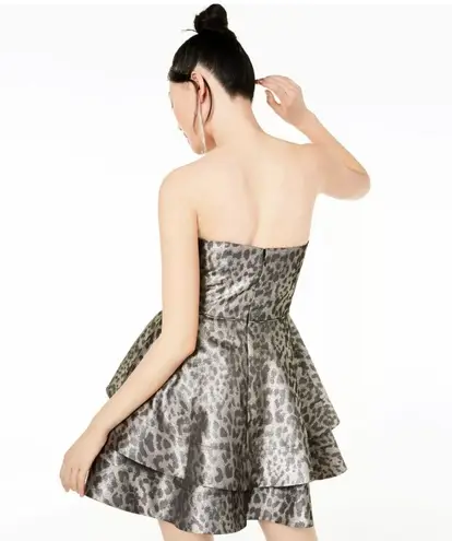 Blondie Nites Silver Leopard Prom Dress 
