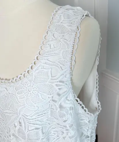 Boston Proper White Tank Dress With Lace