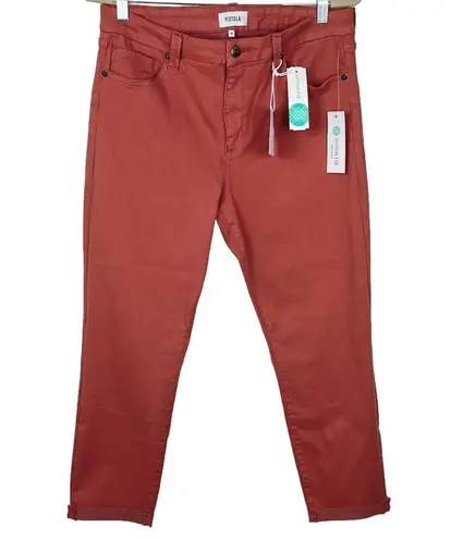 Pistola NEW Drea Slim Straight High-Waist Cropped Jeans 32 Red Rock