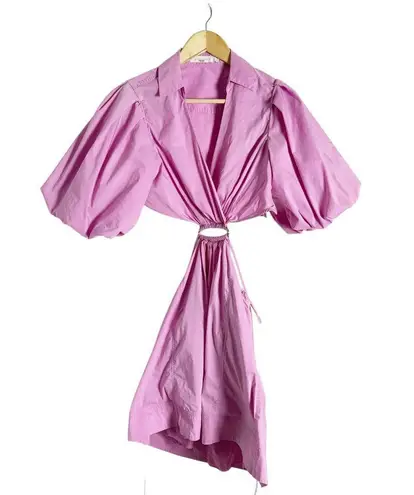 Jonathan Simkhai Aulora Pink Cut Out Short Sleeve A